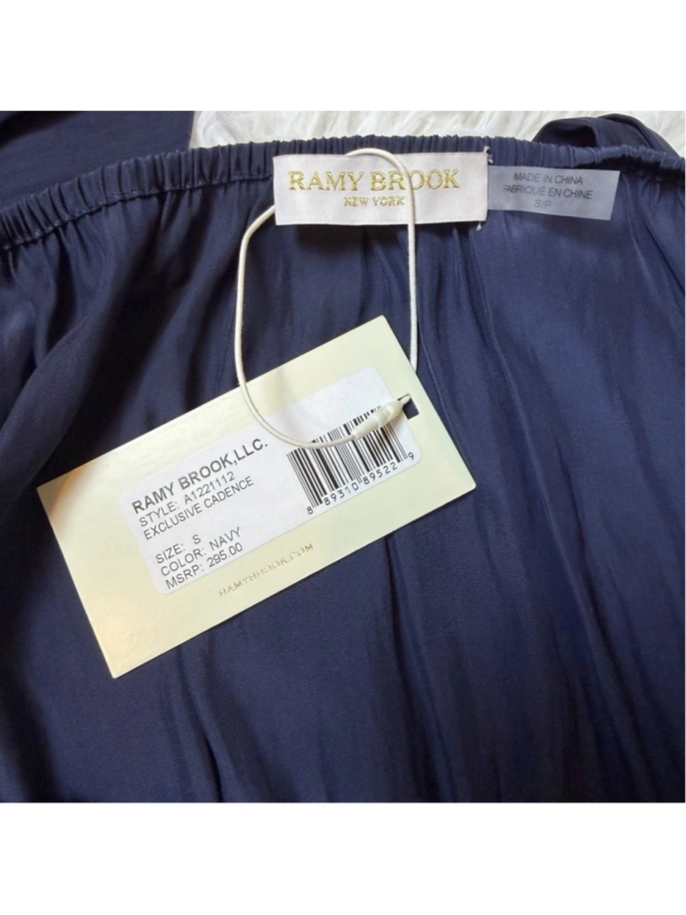 NEW $295 Ramy Brook Women's Cadence Sleeveless Sash Top Sz Small Navy - Picture 6 of 9